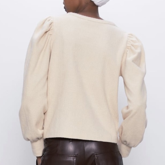 ZARA SOFT TOUCH BALLOON SLEEVE SWEATER - Picture 7 of 12